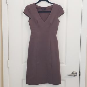 Brown BCBG Fitted Knee Length Work Dress